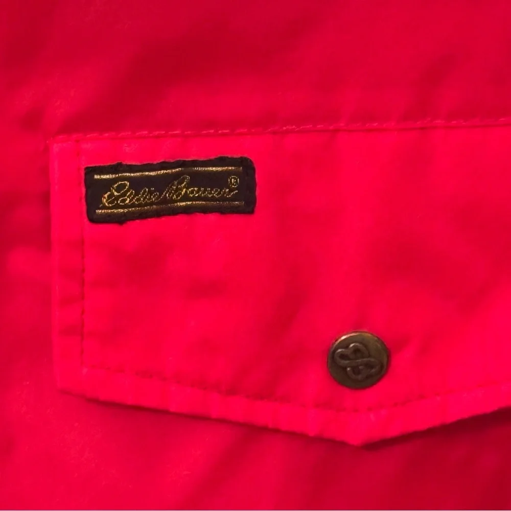 Eddie Bauer Red‎ Pullover Windbreaker Jacket Vintage Nylon Anorak XL